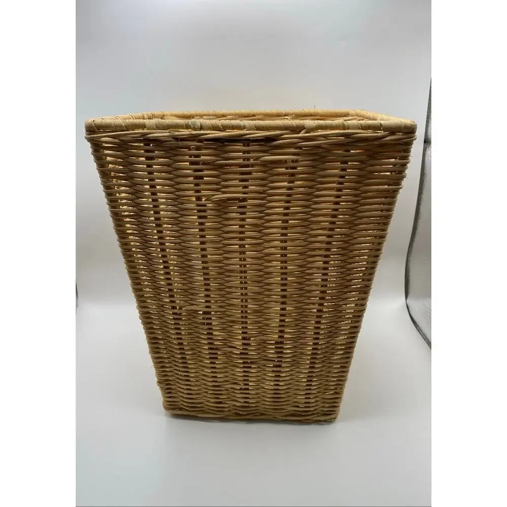 Coastal Wicker Basket with Seashell Accent | Bathroom Storage | Planter Basket